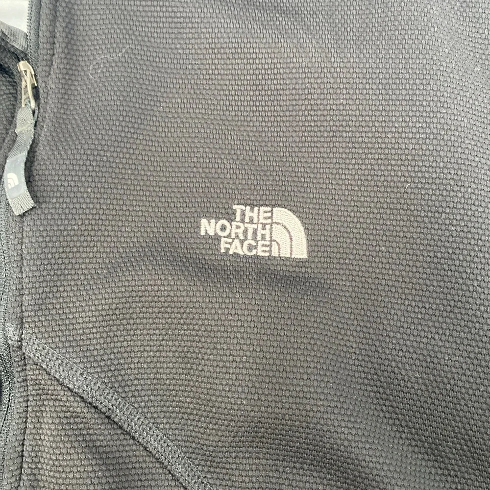 The North Face Quarter 1/4 Zip Pullover Mens XL Black Gray Grid Fleece Thumbhole